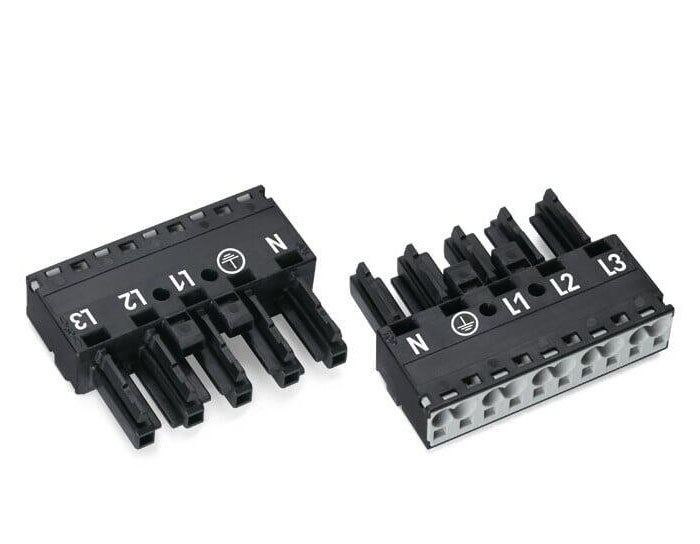 WAGO萬可770-205類型A黑色5極不帶護線盒插座